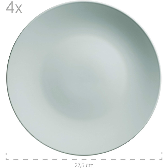 Сучасний набір посуду на 4 персони з 16 предметів з кераміки, керамограніту (бірюзово-зелений) 931914 пастеллю