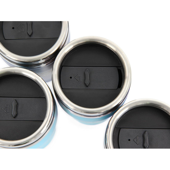 Термокружка Volkswagen BRISA Collection GTI, 450 мл, чорний/турквіс, з нержавіючої сталі, подвійні стінки