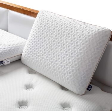 Подушка BedStory з гелевої піни з пам'яті 40x60 см, 14 см заввишки. Ортопедична подушка для тих, хто спить на боці, ергономічна подушка з знімним та пральним чохлом. Сертифікована Öko-Tex, білий колір