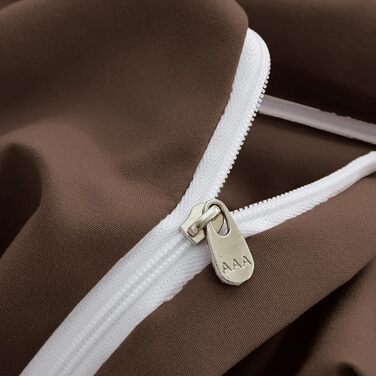 Комплект постільної білизни 200x200 Renforce Microfaser, темно-коричневий, 3 частини (1 простінь + 2 наволочки 80x80)