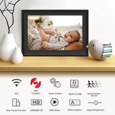 Цифровий фоторамка з Wi-Fi, 10.1 дюйма, сенсорний екран, 32GB, Frameo