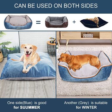 Підстилка для собак Docatgo з розкладається подушкою, 80 х 60 х 26 см, придатна для машинного прання, для собак середнього і великого розміру