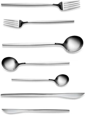 Набір столових приборів Karaca Elegance Orion Platin, 84 шт. (12 осіб), нержавіюча сталь, придатний для мийки посуду