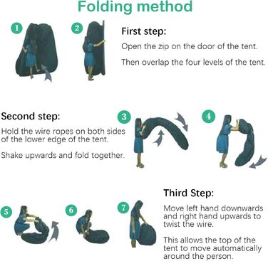 Намет для душу HOMASIS Pop up, 120x120x190 см, зелений - портативний, з кишенькою, для кемпінгу та відпочинку на природі