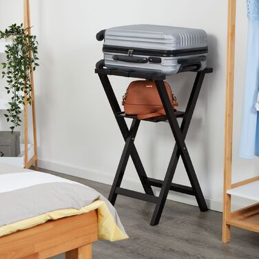 Підставка для валізи Relaxdays чорного кольору з полицею