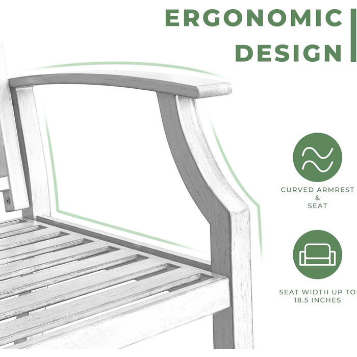 Металева лавка Grand Patio для саду, парку та балкону. Лавка з підлокітниками та спинкою, стиль ретро, міцна сталь та чавун (білий, сучасний)