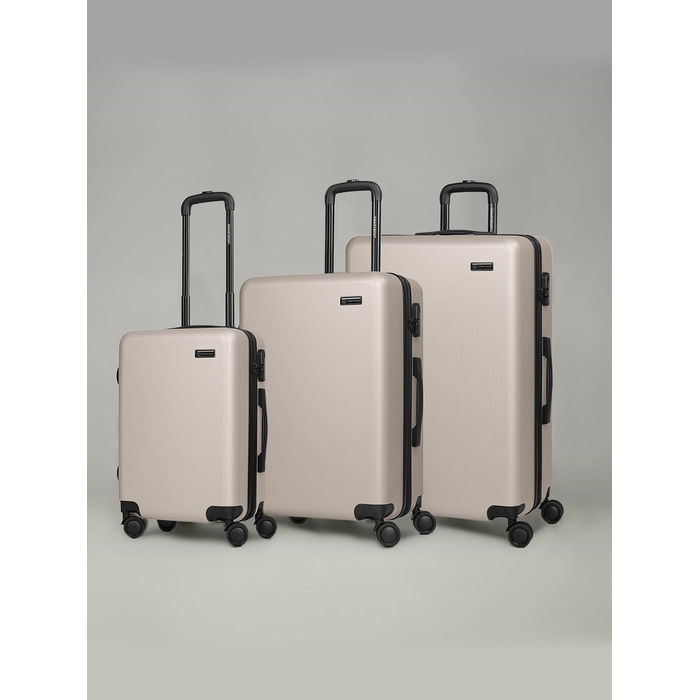 Набір валіз Smartbox Hartschalen 3-в-1 для жінок та чоловіків | Легкі та міцні валізи з ABS-пластику | 4 колеса та кодовий замок | Серія 05, колір Greige
