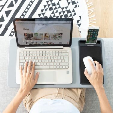 Столик для ноутбука InnovaGoods Deskion з XL-подушкою, зручний та ергономічний для роботи та навчання вдома та в офісі