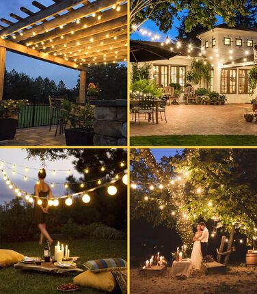 Ланцюжок гірлянда LED зовнішній для саду, балкона, павільйону, тераси. 20 метрів, IP44, з пусковим пристроєм.