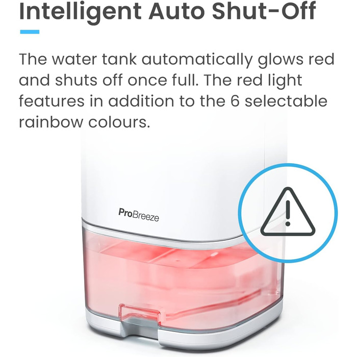 Електричний осушувач повітря Pro Breeze 1000 мл з таймером та нічником - для ванної, спальні, шафи та підвалу. Білий