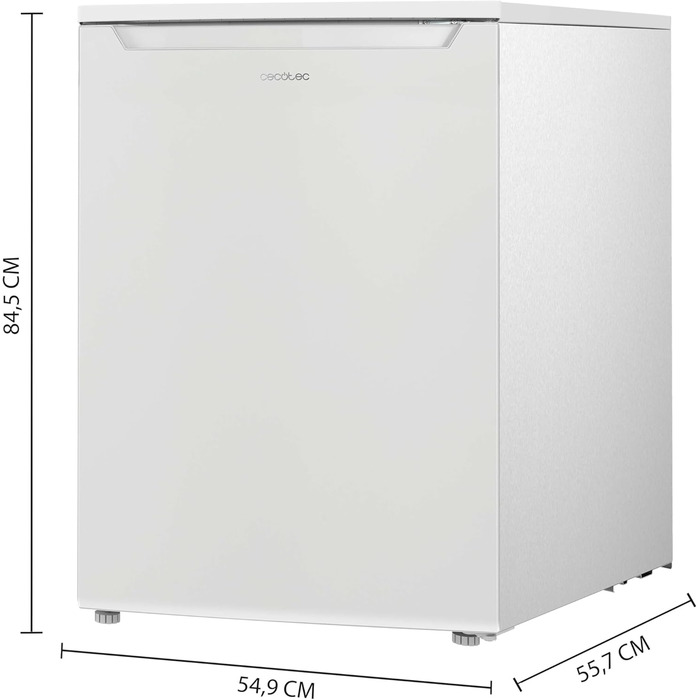 Міні-холодильник Cecotec Bolero CoolMarket TT 107: 107 л, клас E, регулювання температури, ящик для овочів, морозильна камера, тиха робота, чорний/білий