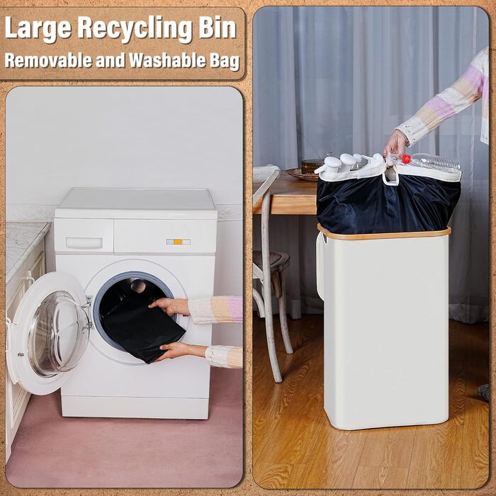 Контейнер для збору пляшок з кришкою 100л, зручне зберігання з двома ручками