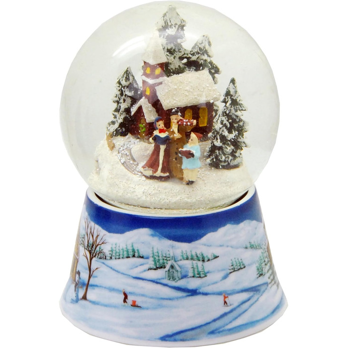 Шнеекюгель Різдвяна Прогулянка: Ностальгійна Зимова Пейзаж на Підставці з Мелодією, 100 мм, 20099