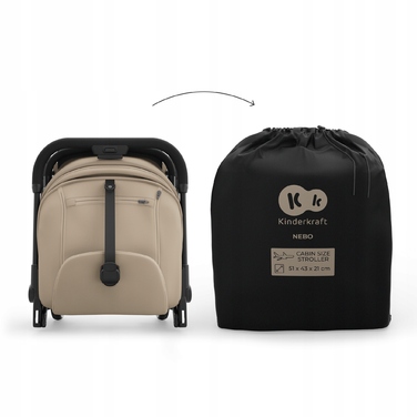 Дитячий прогулянковий візок Kinderkraft NEBO — легкий, компактний, для ручної поклажі (до 22 кг)