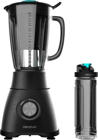 Cecotec Standmixer Power Black Titanium 2500MAX Go: потужний блендер з титановим покриттям 2500 Вт, 1.8 л, з пляшкою