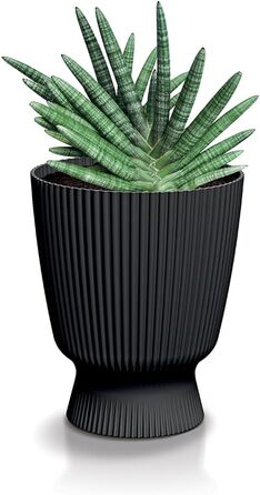 Квітчанка Tymar з підставкою, пластиковий горщик для квітів, великий горщик для рослин (діаметр 22 см, колір Dbmis Grey)