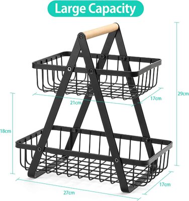 Етажерка для фруктів 2 поверхи, кошик для фруктів, підставка для фруктів, знімний тримач для фруктів, кухонна кошик для зберігання, стелаж для овочів, будь то