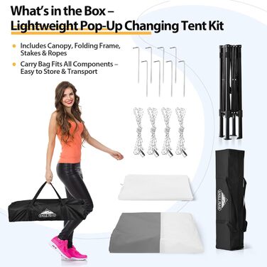 Розкладана переодягальня EAGLE PEAK Flex Ultra Compact - 1.2x1.2 м, біла. Ідеально для басейну, фотосесій та кемпінгу