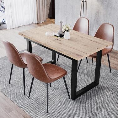 Розсувний обідній стіл Merax, 140/180x80x75 см, білий, металеві ніжки