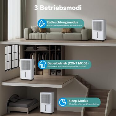 Електричний осушувач повітря Leenon 16L для підвалу, квартири, ванної кімнати. Тиха робота 36dB, режим сну, таймер 24H, сушка білизни, автоматичний перезапуск, 35м²