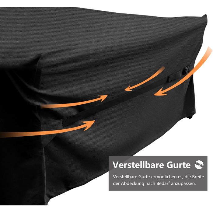 Водонепроникна та вітростійка чохол для садово-патіо меблів Dokon, 242x162x100 см, чорний