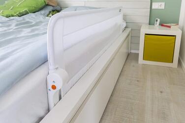 Бортик для ліжка ABUS Eric для немовлят та дітей - захист від випадання для батьківських, дитячих та сімейних ліжок - складаний для подорожей - білий, 150 см (комплект 2 шт.)