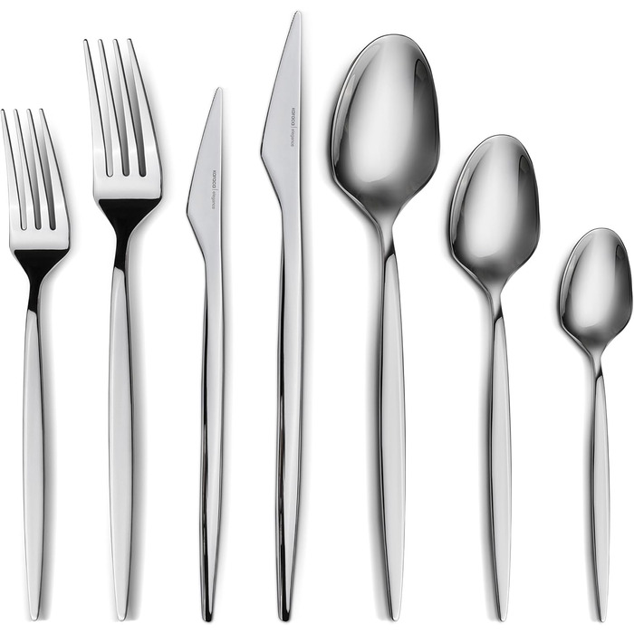 Karaca Thor Набір столових приборів з нержавіючої сталі (84 шт.) для 12 осіб - ніж, виделка, ложка. Блискучі ножі та виделки. Кухонний набір столових приборів