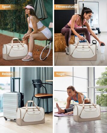 Спортивна сумка LOVEVOOK для жінок, 30л: туристична, для басейну, сауни, гімнастики, подорожей, з відділенням для взуття та мокрих речей, водонепроникна, 45x24x28см