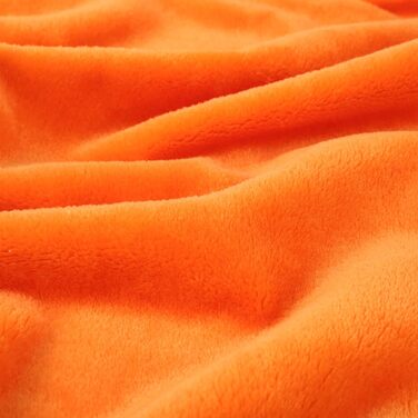 Покривало Флісова ковдра з краєм Ковдра з мікрофібри М'яка тепла легка ковдра 330GSM для ліжка, дивана тощо (130x150 см, помаранчевий)