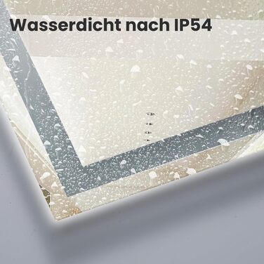Дзеркало для ванної кімнати з підсвіткою 70x50 см | LED дзеркало | IP54 вологостійке | Сенсорне управління | Настінне дзеркало | Горизонтальна/Вертикальна установка