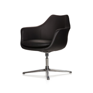 Крісло офісне / крісло для відпочинку ARTEMIA, штучна шкіра, чорний колір, hjh OFFICE