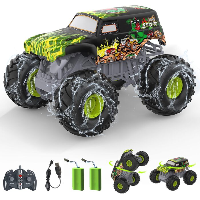 RC Автомобіль Feimuosi 1:18 позашляховик, 2.4GHz, 2 акумулятори, 20 км/год, світлодіоди, армійський зелений - іграшка для дітей та дорослих