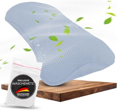 Подушка для ванни з сіткою для прання - Максимальний комфорт та розслаблення з новітньою технологією Air Mesh - Подушка для ванни з 4 міцними присосками - Підтримка шиї/голови (Світло-блакитний)