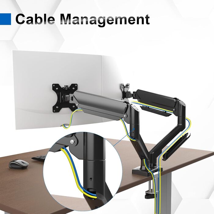 Підставка для монітора GRIFEMA Dual Arm - 2 монітори, 13-32 дюйми, регулювання висоти, поворот, VESA 75x75/100x100, до 9 кг