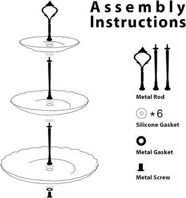 Стійка для тістечок Sweejar Home 3-ярусна керамічна, етажерка для тортів, десертів, капкейків, чаювання, сервірування їжі (свіжі квіти)