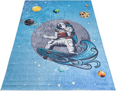 Килимок для дитячої кімнати в Мазовії нековзний-миється при температурі до 30 градусів-планетарний космічний дитячий килим з коротким ворсом килим для дітей