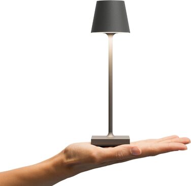 LED-лампа SIGOR Nuindie 2.0: бездротова, диммувана, для дому та вулиці, IP54, 38 см, USB-C, 12 год, графітовий