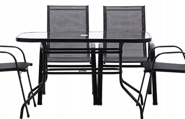 Комплект садових меблів GardenLine, метал, чорний, 5 предметів