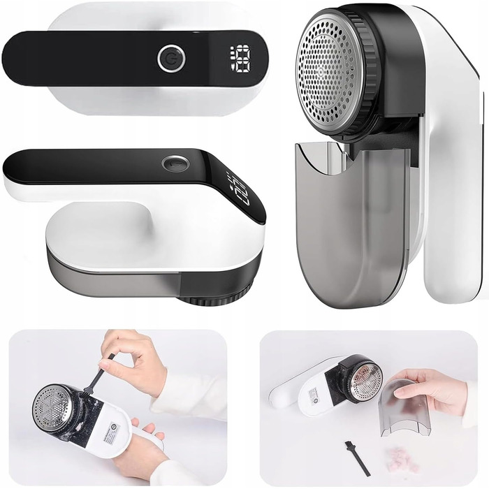 Електричний фетровий роликовий збирач ворсу LTC B95 для текстилю, одягу, диванів (білий/золотий)