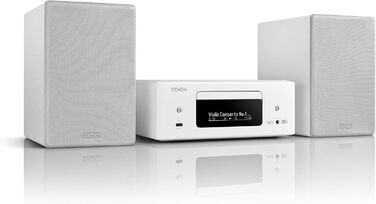 Компактна система Denon CEOL N-12DAB, HiFi, CD-програвач, потокове передавання, мультирум, Bluetooth, WLAN, DAB, Білий