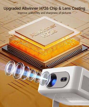 Magcubic HY300max Міні проектор 4K/8K з Android 14, WiFi 6, Bluetooth 5.4, Автофокус, для домашнього кінотеатру, білий