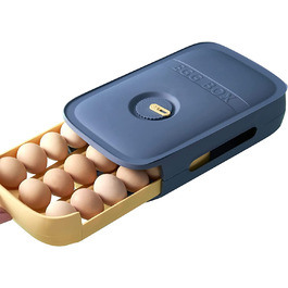 Коробка для зберігання яєць Beowanzk на 21 шт 32х21х7,8 см синя