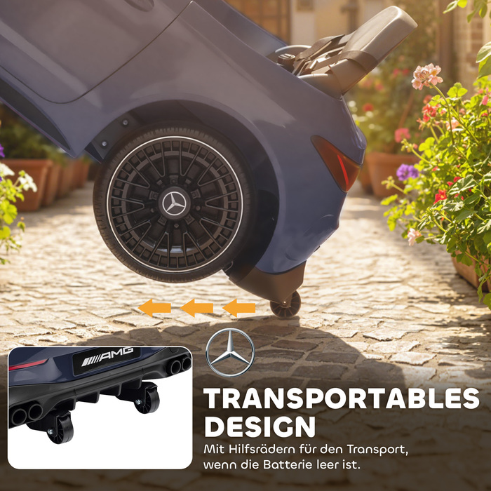 Електромобіль для дітей Kinder, дизайн Mercedes-Benz, двигун 12V, пульт дистанційного керування, світлодіодні фари, музика, для дітей віком 3-6 років, сірий колір