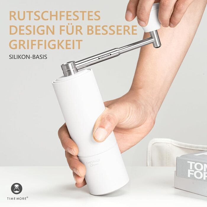 Ручна кавомолка TIMEMORE Chestnut з металевим корпусом, шліф Kegelschliff S2C, для еспресо та френч-прес, чорна