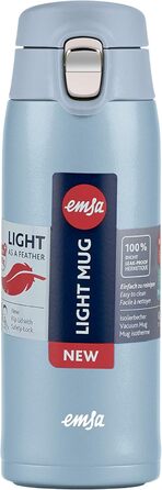 Термокружка Emsa N21518 Travel Mug Light | 0.4 л, нержавіюча сталь, 8 год гаряче/16 год холодне, BPA Free, блакитний колір