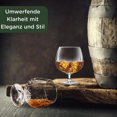 Набір келихів для коньяку Hemswell Kristall Cognacschwenker Set (2 шт) 250 мл – ідеально для коньяку та бренді, Wicklow Design