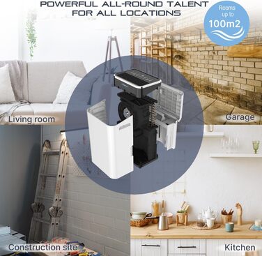 Demecto 16 eco WiFi - Потужний осушувач повітря (16 л/24 год) з Wi-Fi, для приміщень до 65 м², керування через додаток