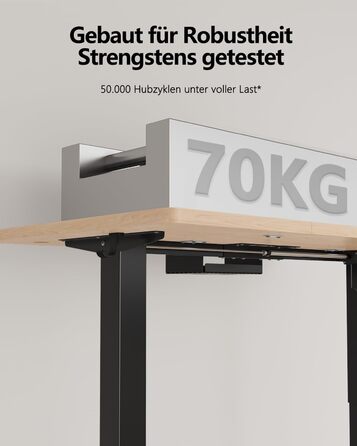 Регульований стіл Flamaker: електричний, з пам'яттю, для офісу та дому, 140 x 70 см, коричневий (бежево-чорний)