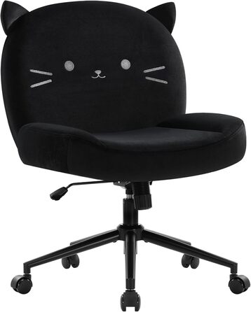 Офісний стілець IWMH без підлокітників, регульований по висоті, поворотний, з роликами, обтягнутий тканиною, ергономічний, крісло для читання з широким сидінням для посадки в турецькому стилі (Білий). Білий з колесами (Чорний, з колесами)