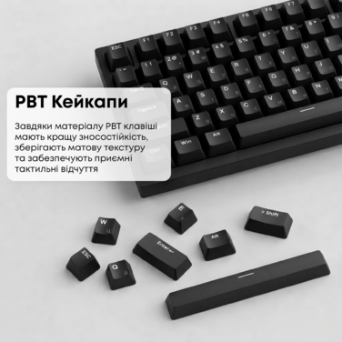 Дротова механічна клавіатура Ajazz AK820 Red Switch Black (AK820-R-B)